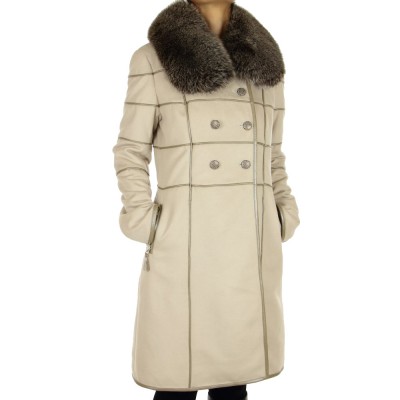 Cashmere Coat with Detachable Fox on the Collar
